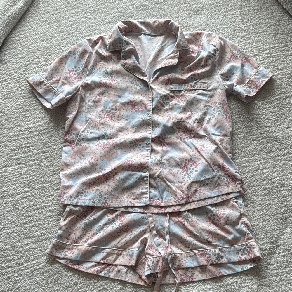 Cynthia Rowley Pink and Blue Pajama Set Intimates & Sleepwear